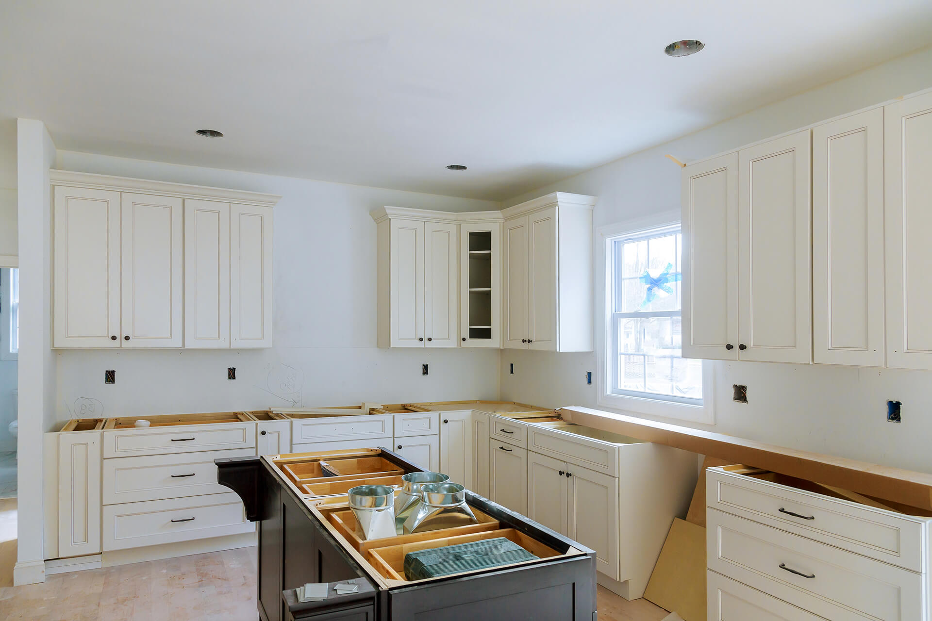 Home improvement kitchen view installed new kitchen cabinet (1)