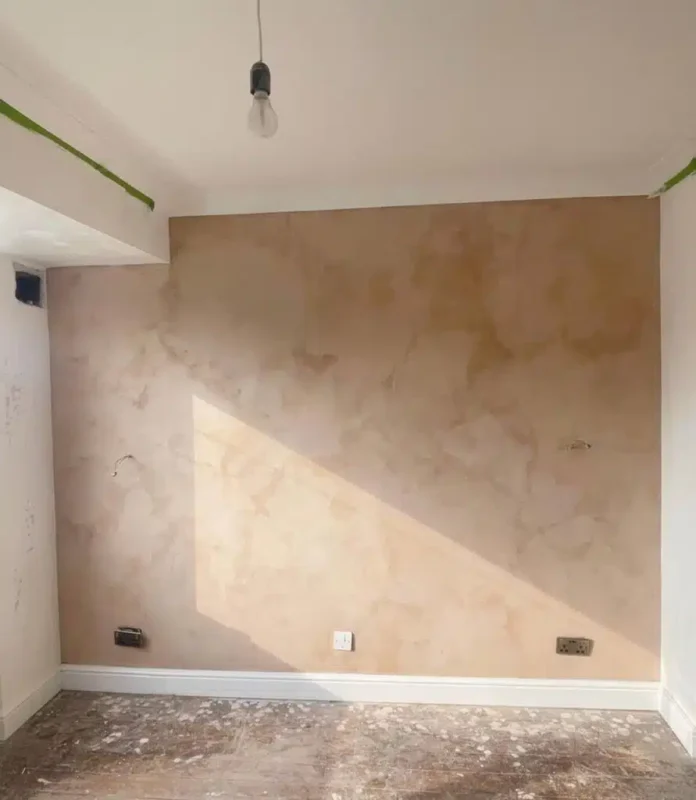 Light beige limewash wall painted by experts in Los Angeles