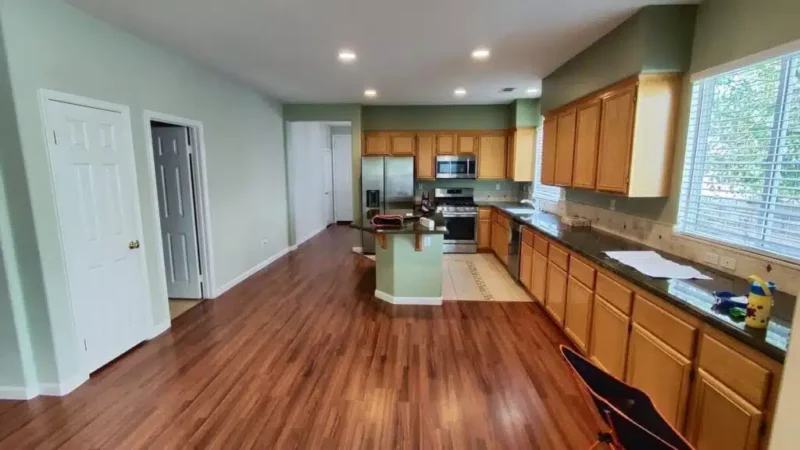 Painters in Los Angeles completing a kitchen with green walls