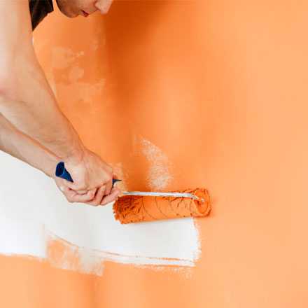 Painting orange wall