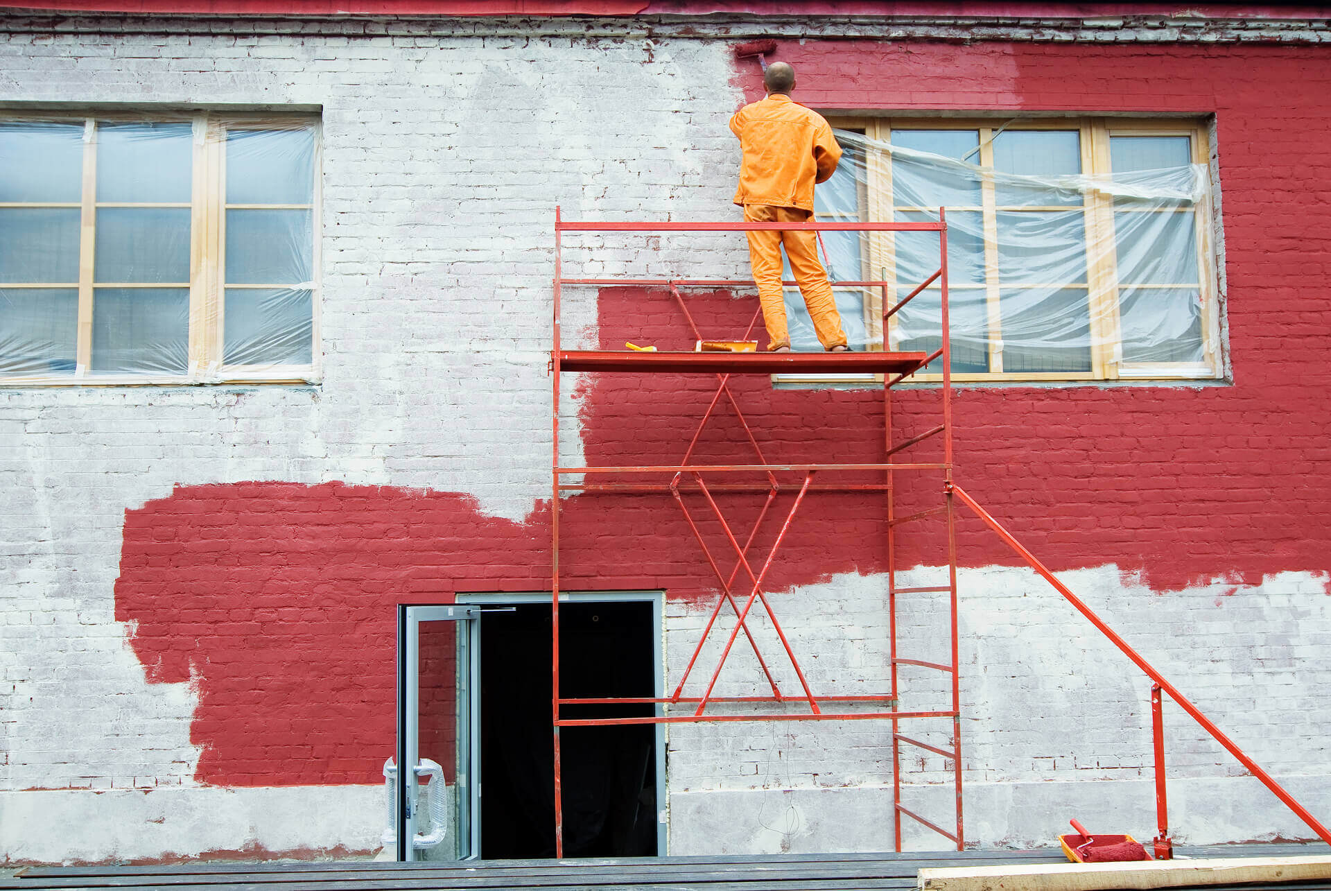Painting red