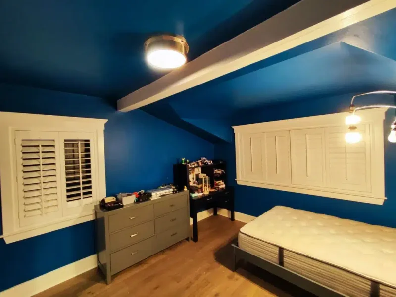 Blue Wall and Ceiling Painting